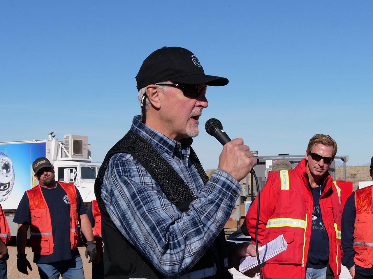 Jeff Davis speaks to teams during a Mission Dress Rehearsal.