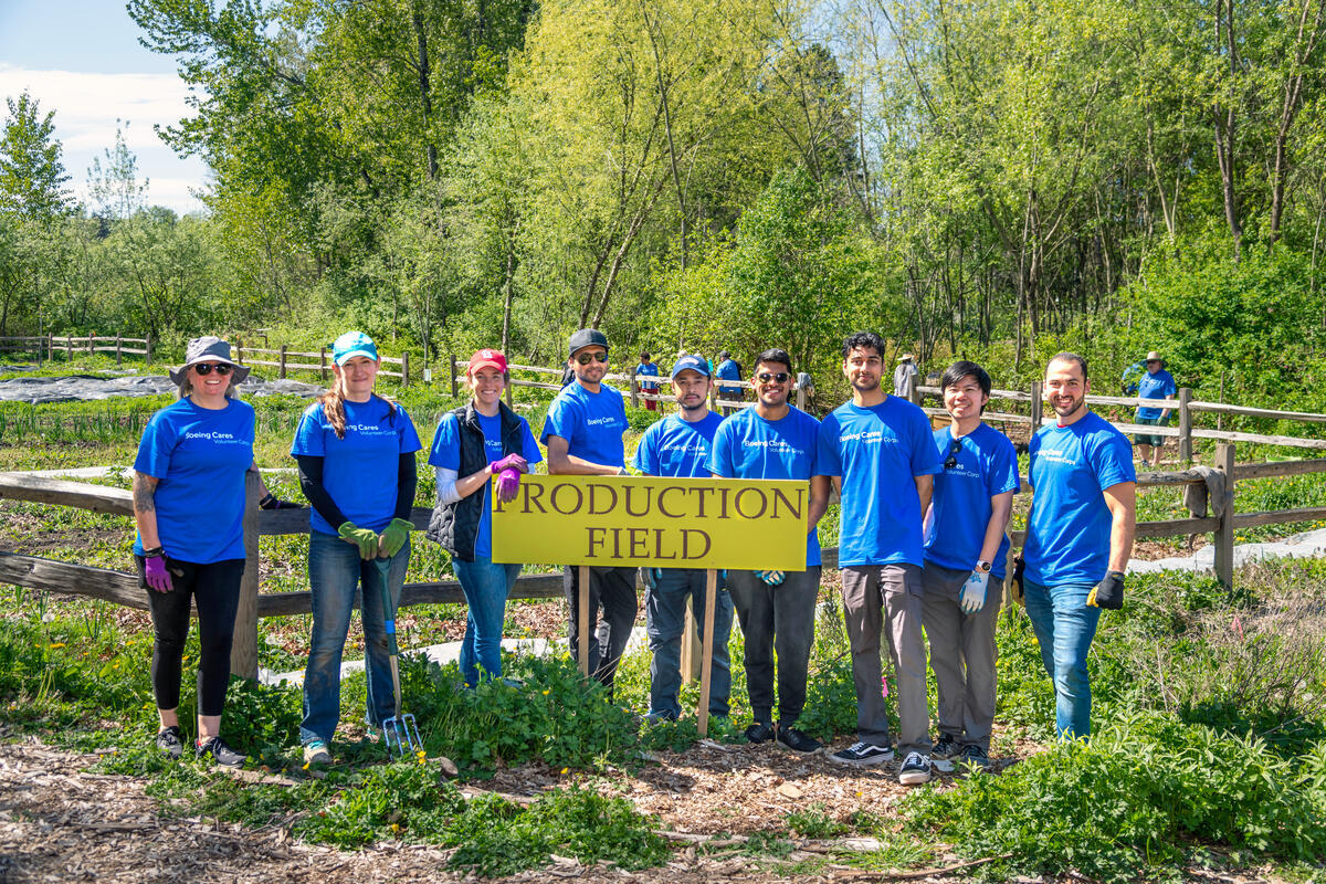 In Seattle, volunteers went to work planting and refreshing a community garden with Tilth Alliance. Produce from the garden is donated to local food banks. 