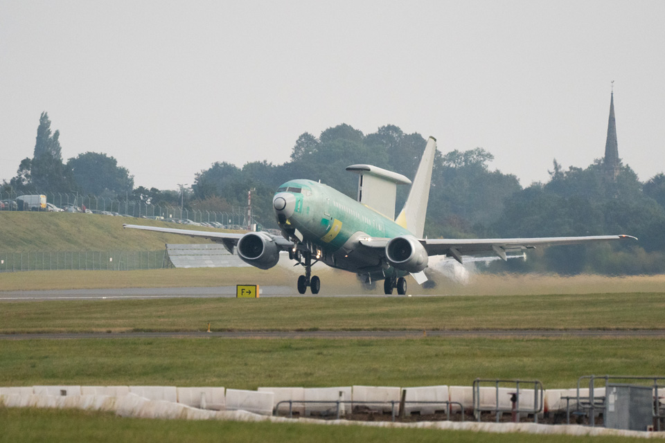 First UK E-7 Wedgetail progresses through test and evaluation, including a functional check flight in 2024
