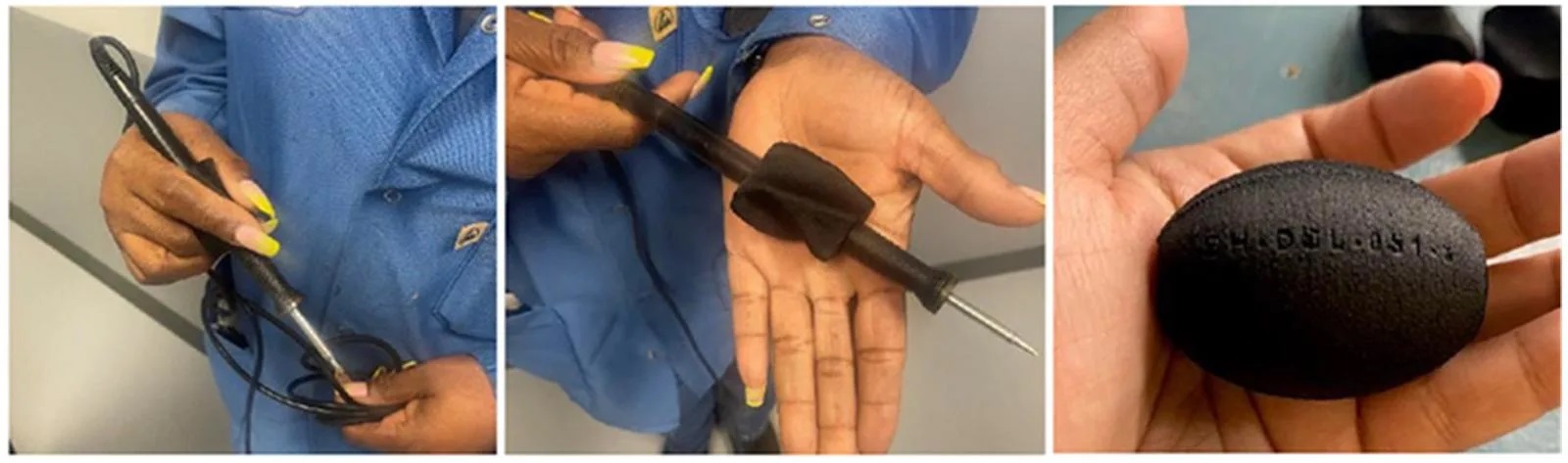 3D-printed ergonomic soldering iron grips