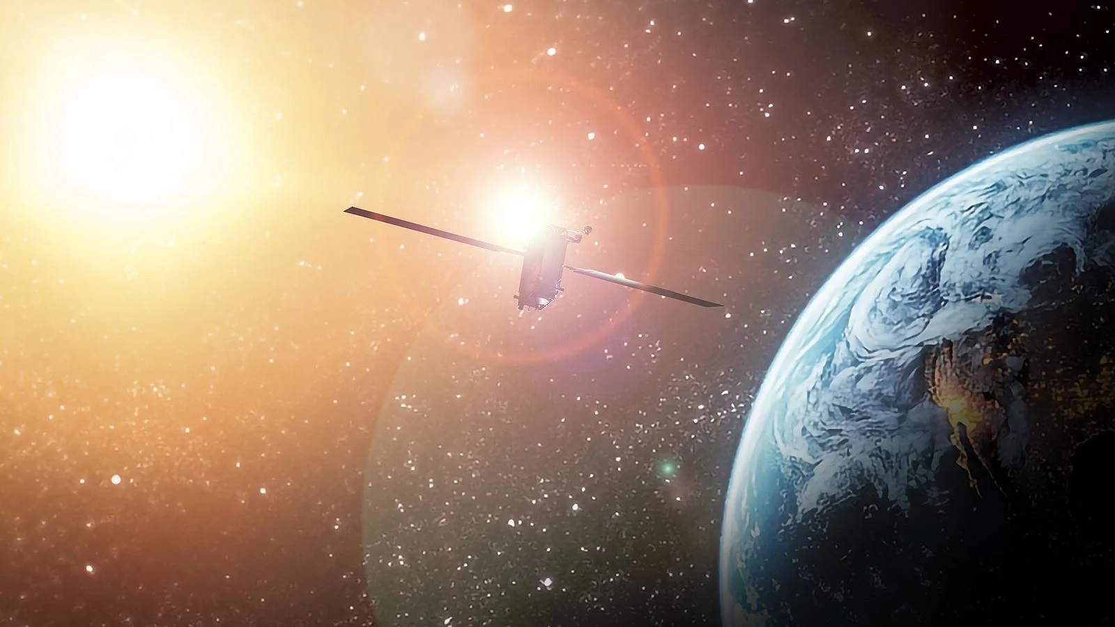 A rendering of the Evolved Strategic SATCOM satellite Boeing is building for the U.S. Space Force. 