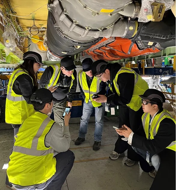 Boeing Korea teammates traveled to Renton, Washington, to test an AI-powered tool designed to automate the capture and validation of part tags.