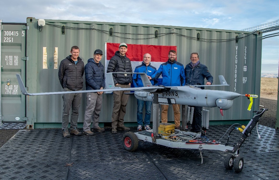 The collaborative teams from Boeing, Insitu, and TNO proudly stand beside the newly developed Multi-function Radar Intelligence Surveillance Reconnaissance (MRaISR) device, marking a significant milestone in advancing radar technology for global defense applications. (Insitu Photo)