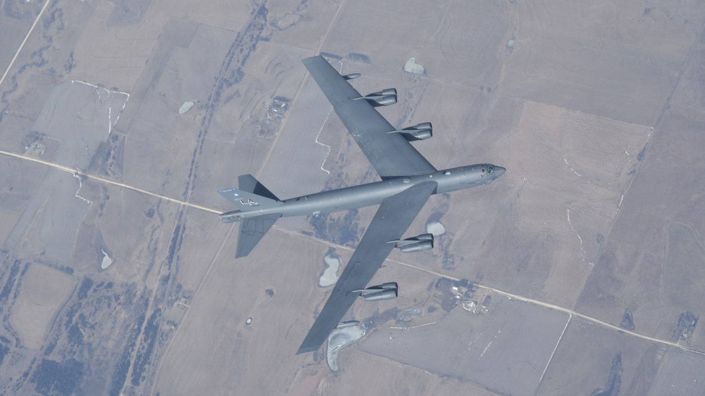 A B-52H Stratofortress in flight