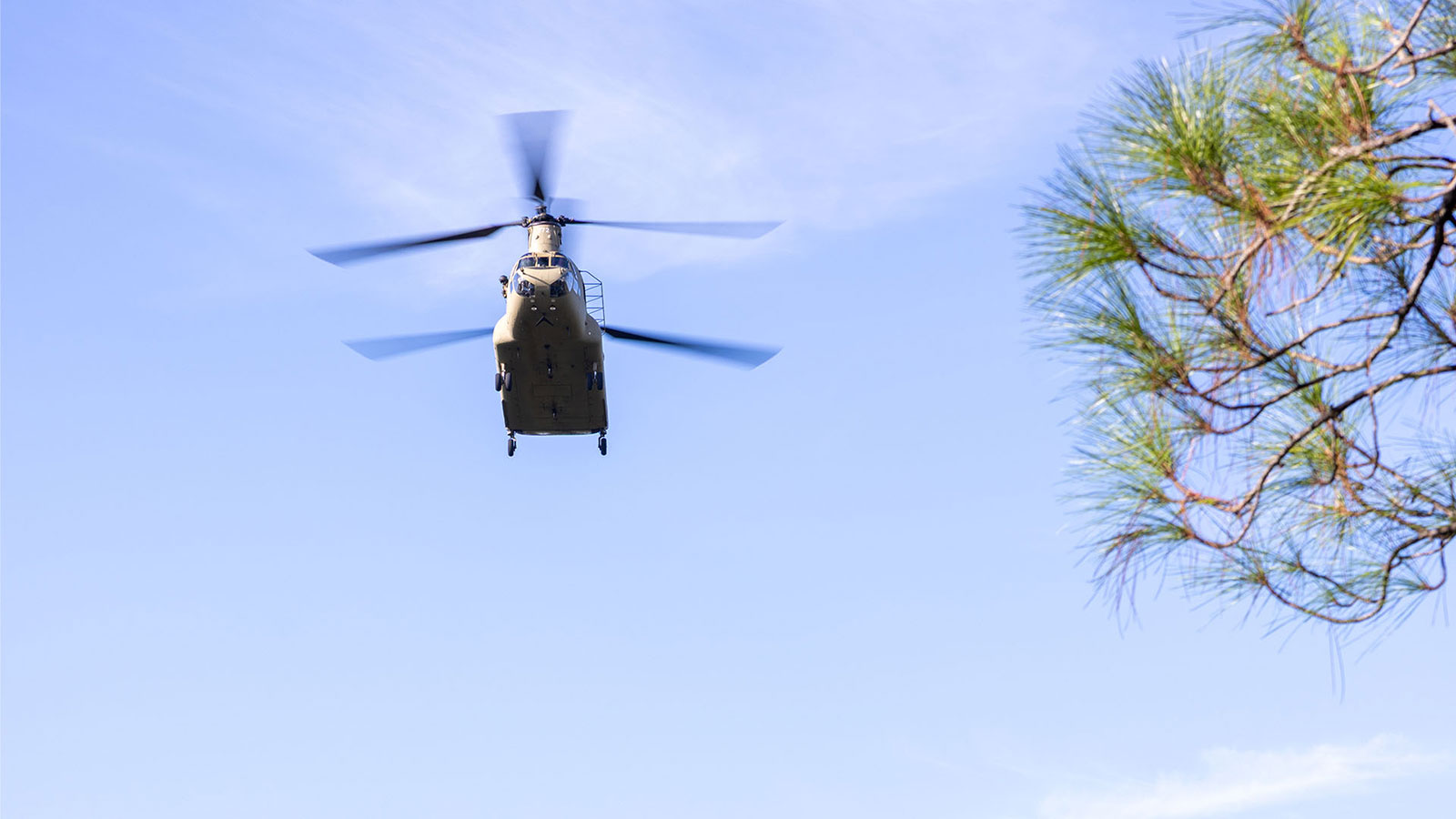 U.S. Army National Guard CH-47F Chinook helicopter in flight