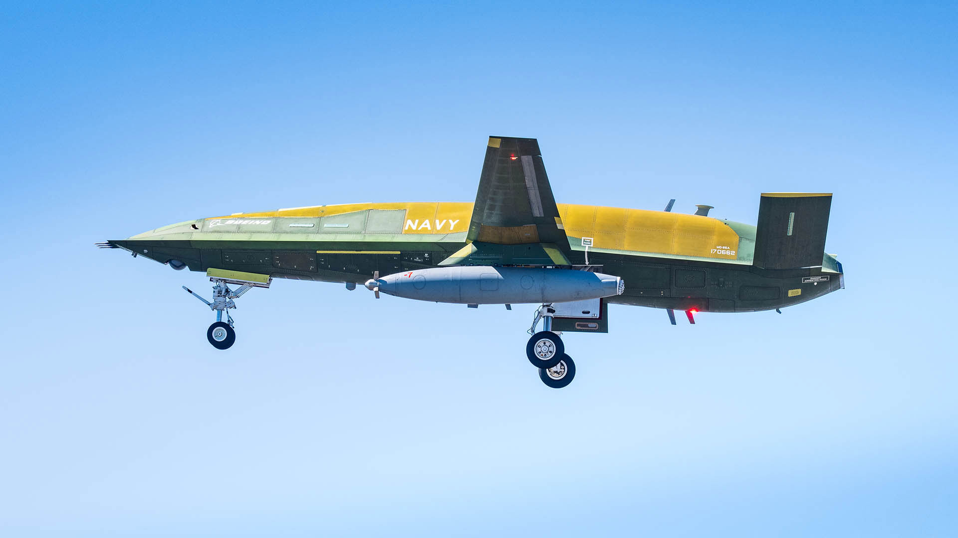 MQ-25A Stingray in flight