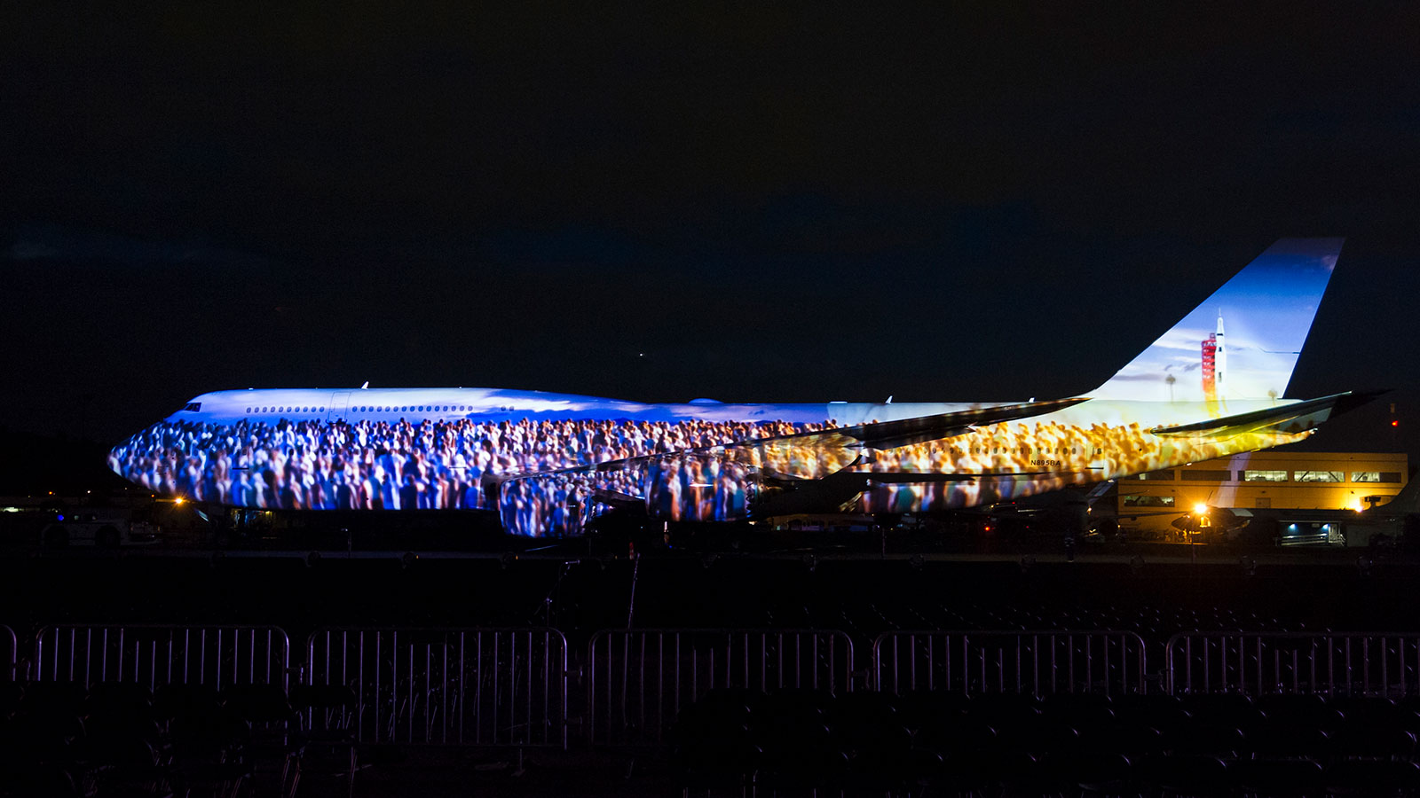 Color image of display on side of 747