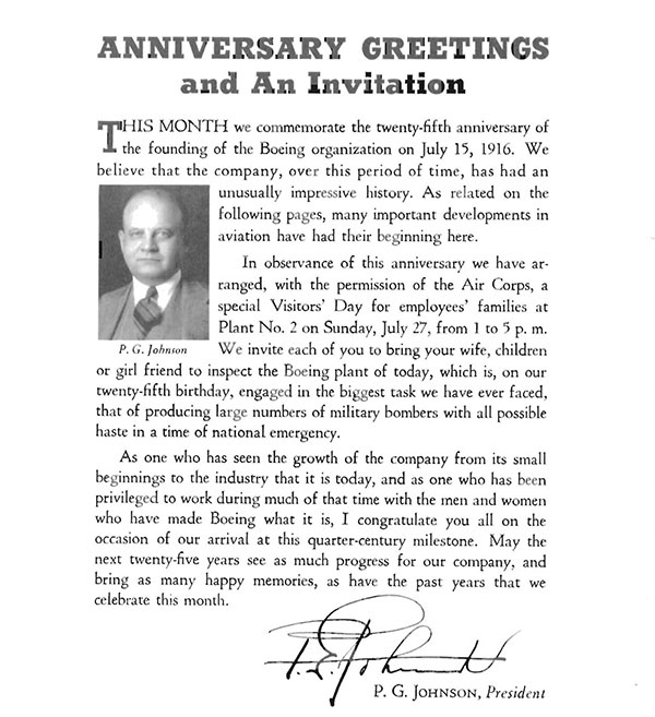 Black and white paragraph from the Boeing News