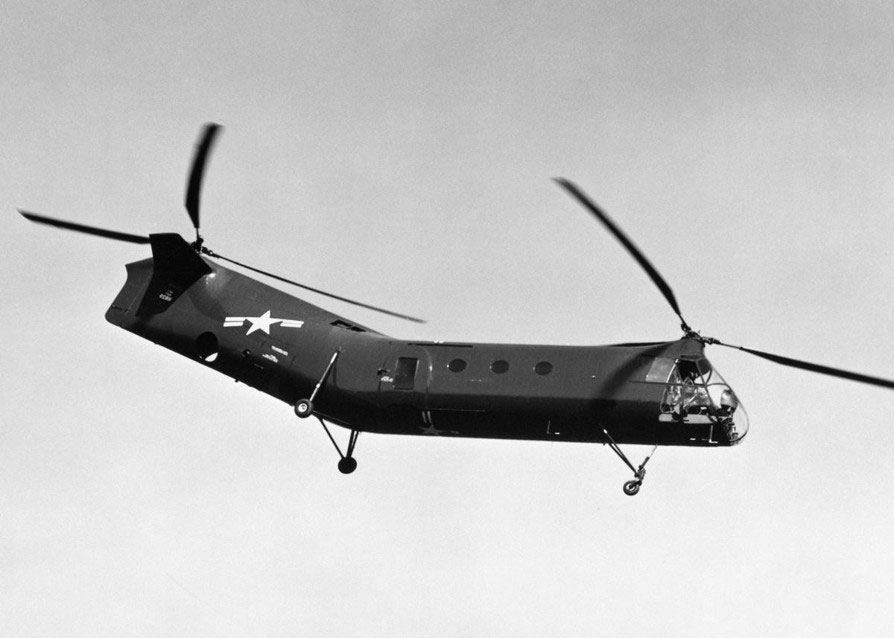 The Flying Banana, Piasecki PV-17 (HRP-2) Rescuer Helicopter began flying in the 1940s.