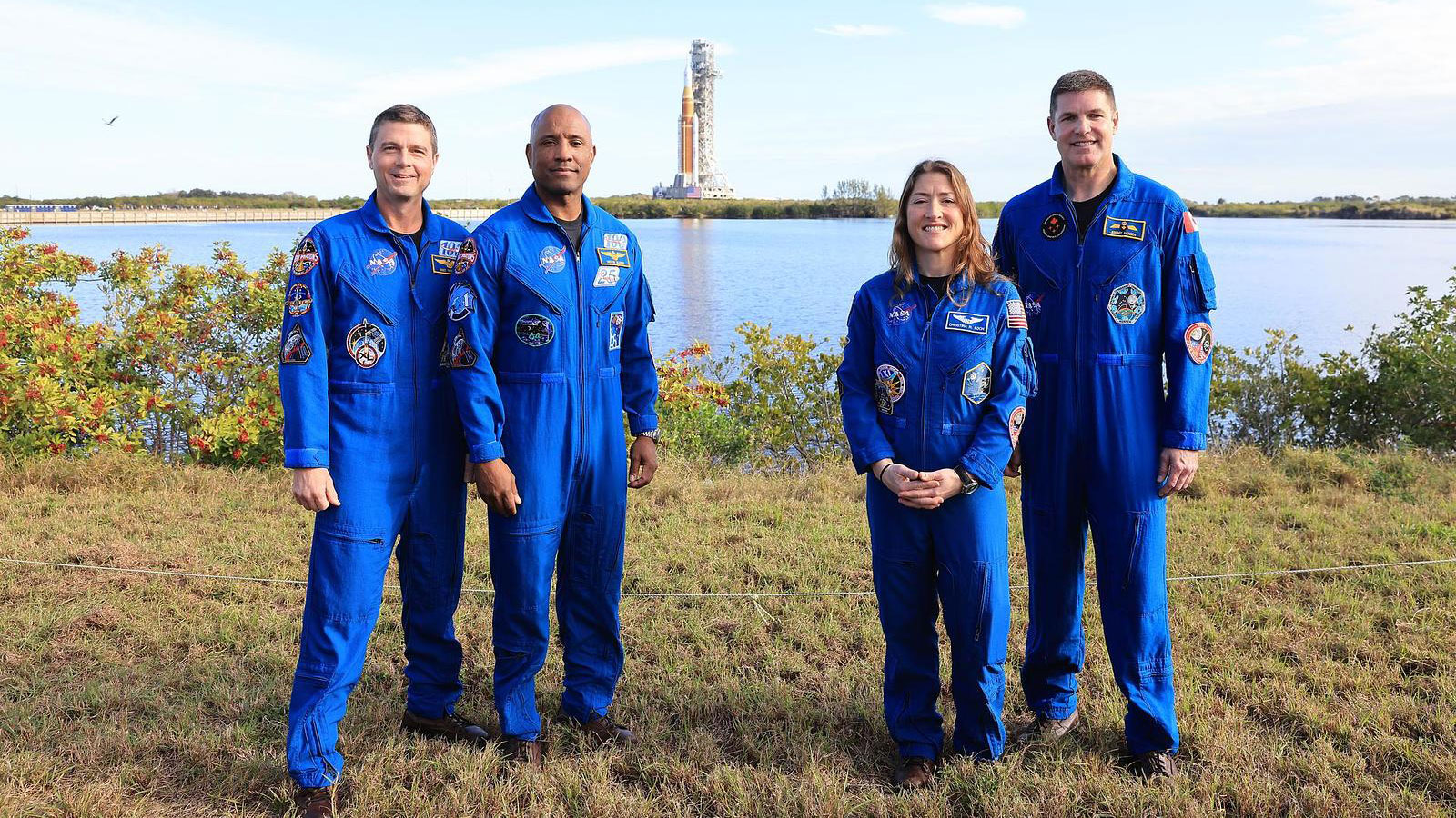 The Artemis II crew will be the first humans to orbit the moon since the 1970s. From left, Reid Wiseman, Victor Glover, Christina Koch and Jeremy Hansen.
