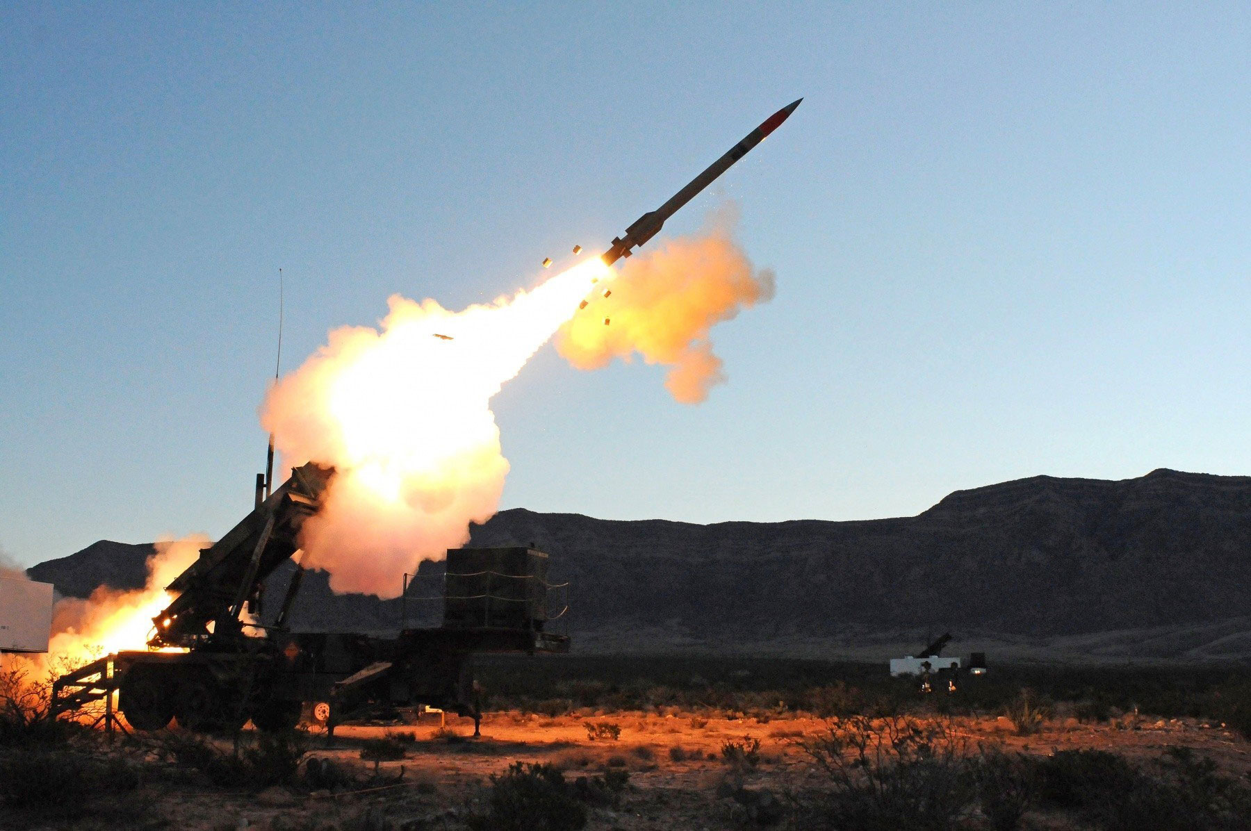 A PAC-3 MSE Missile fires during U.S. Army testing