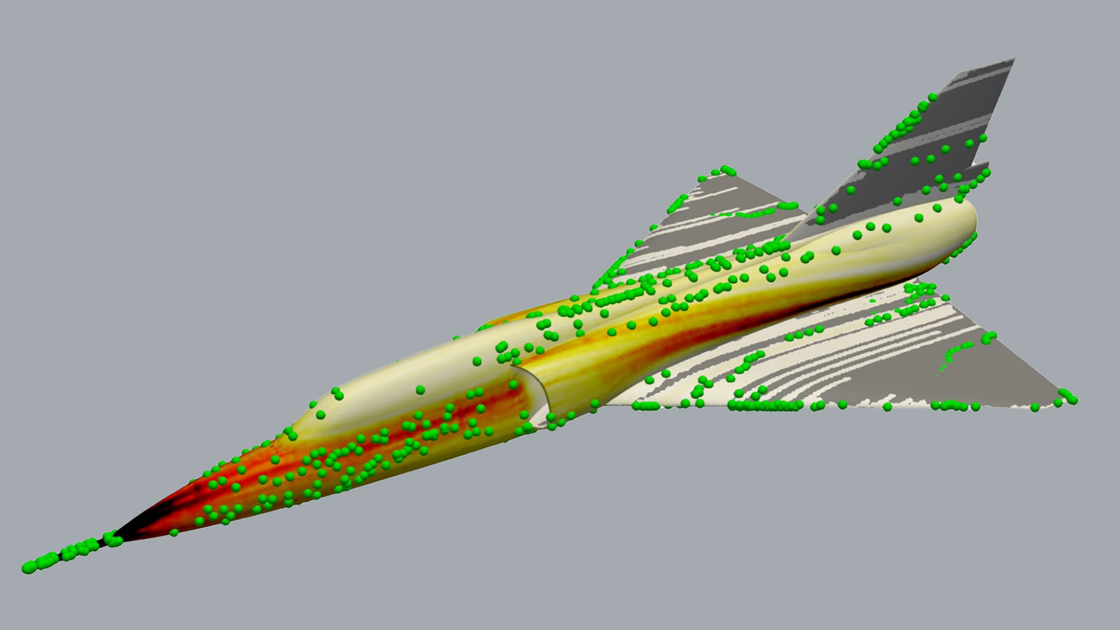 3D image shows lightning placement on future airplane shape