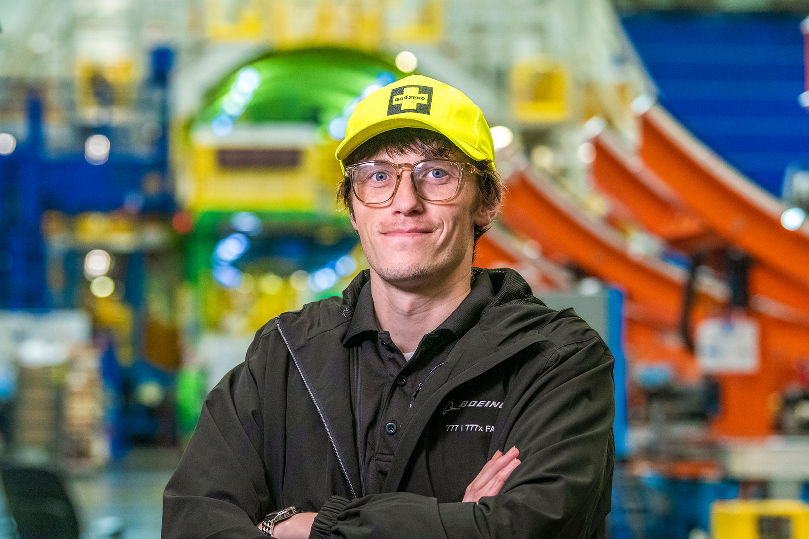 Ben, a 777/777X Fuselage Assembly Center lead, joined Boeing in 2018 after working as an automotive technician. A third-generation Boeing employee, he carries on a family legacy that includes work on earlier freighter programs.