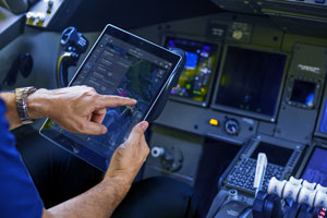Flight deck with digital tablet demonstration
