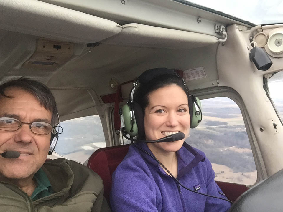 Julie and Scott Mason in Cessna 172