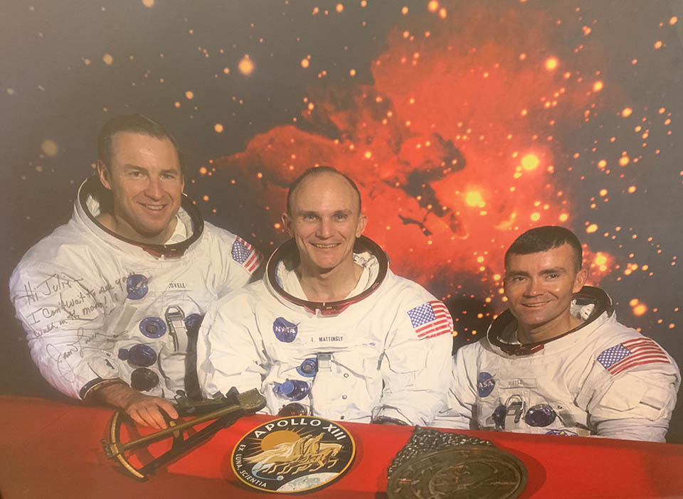 Autographed Apollo 13 astronaut poster