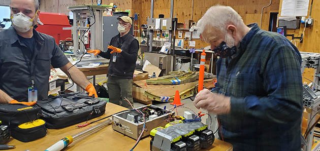 UV team members Kevin Callahan, Jamie Childress and Art Brockschmidt