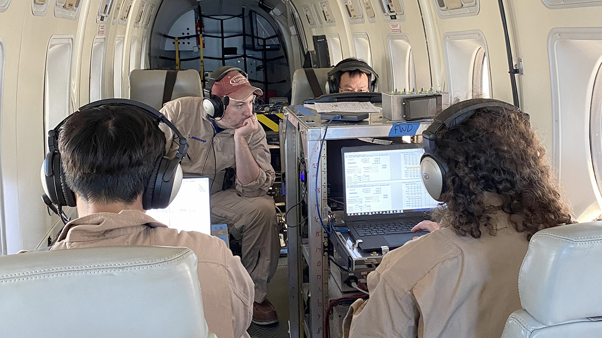 four people inside test airplane