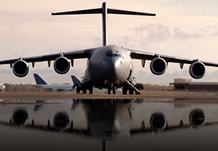  Front view picture of a C 17 Globe master on tarmac. U.S. Air Force Services