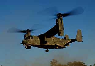  Picture of hovering V 22 Osprey. U.S. Special Operations Services