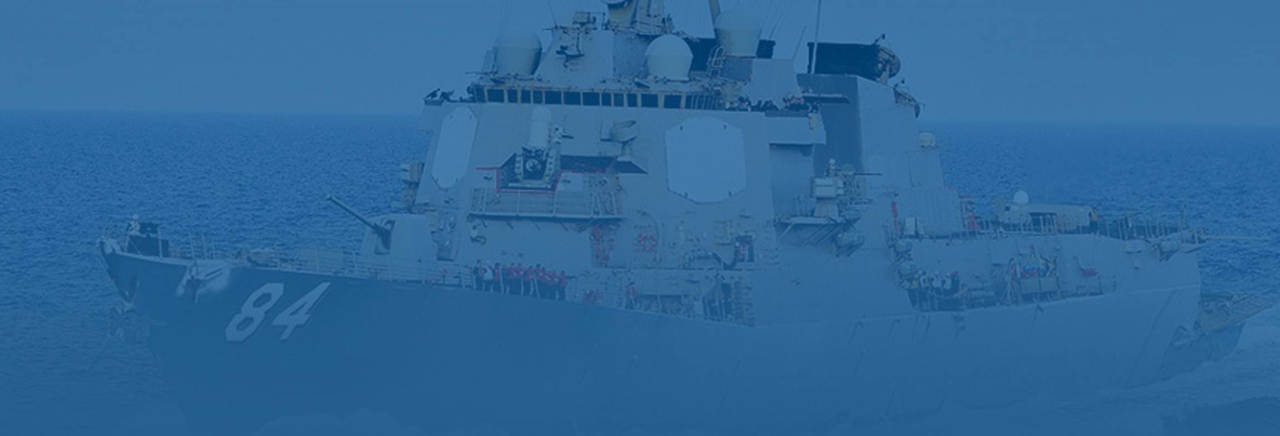 Navy vessel with phased array antenna systems on top