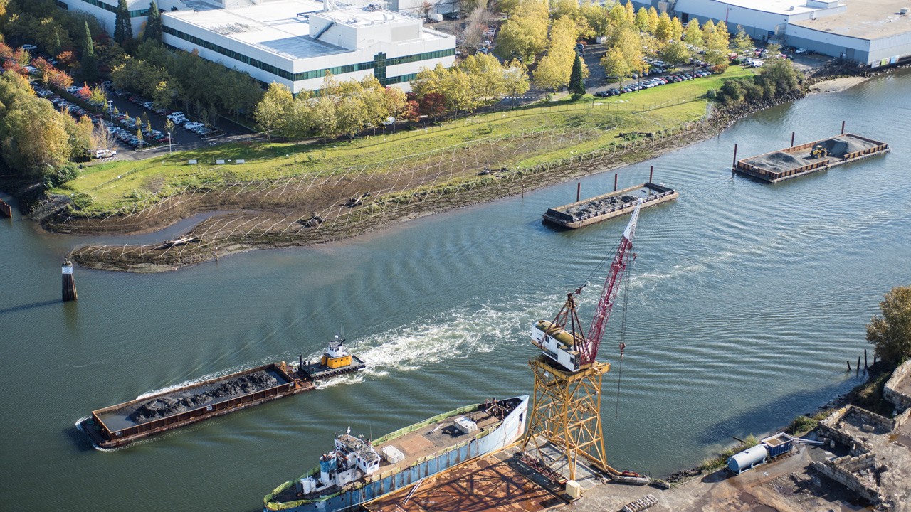 Ships on the Duwamish river