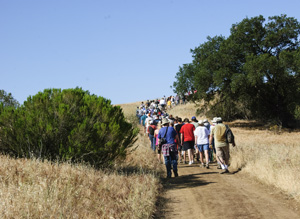 Tour group on trail