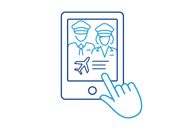 Icon of a digital tablet representing virtual training procedures.