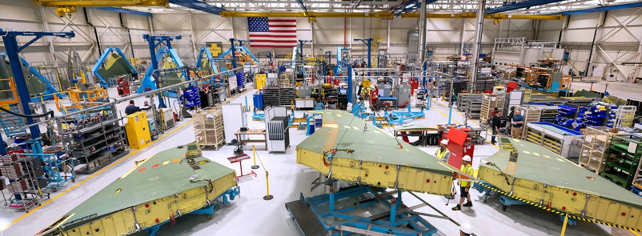 Interior shot of Boeing factory