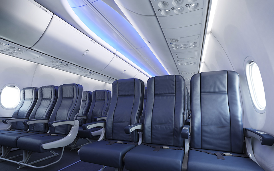 Picture of a 7 3 7 cabin seating.