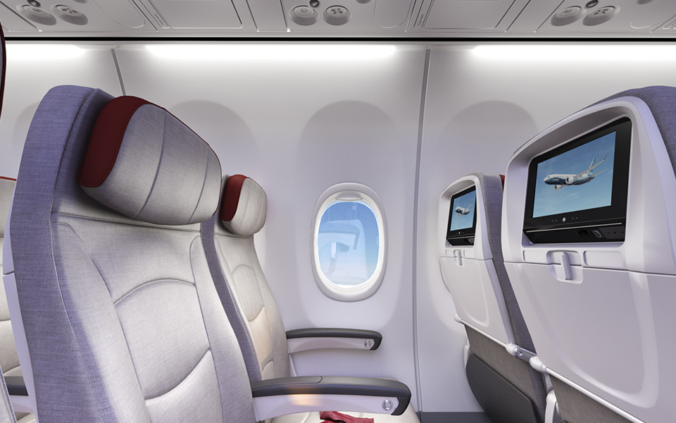 Picture of a 7 3 7 cabin seating.