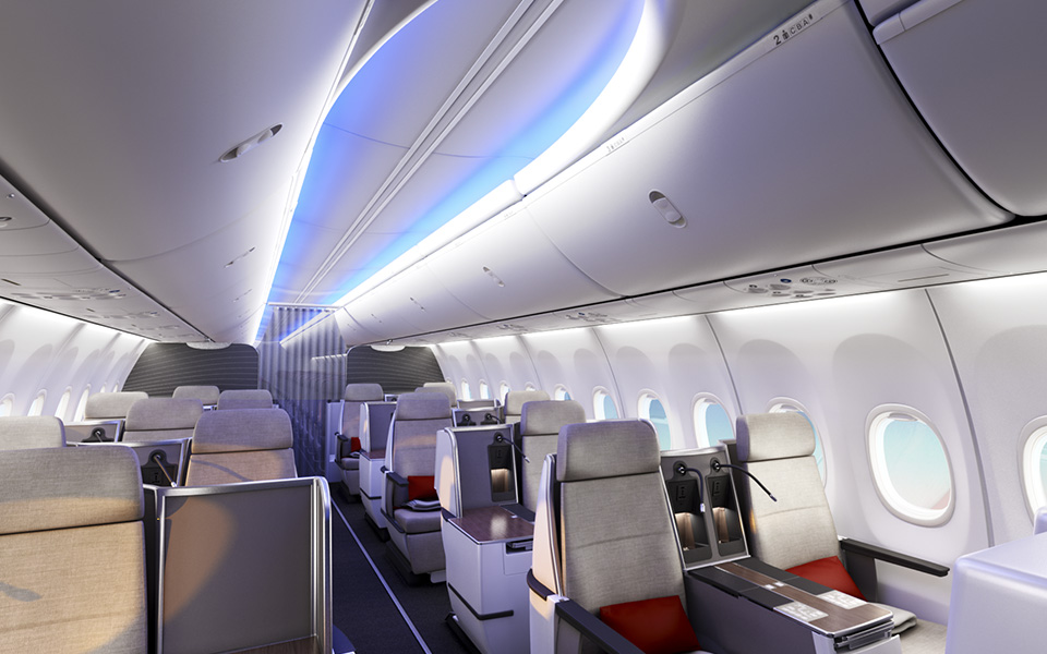 Picture of a 7 3 7 cabin seating.