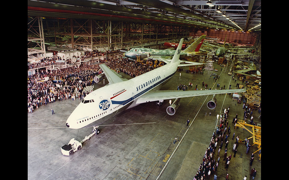 Factory Roll Out of 500th Boeing 747