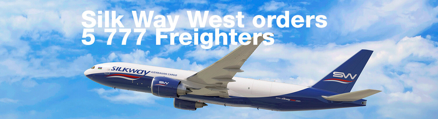 Silk Way West 777 Freighter in the sky