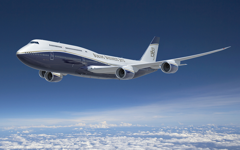 Picture of Boeing Business Jet in flight.