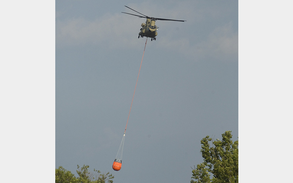 CH-47F Chinook in flight.