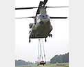 CH-47F Chinook carrying cargo.