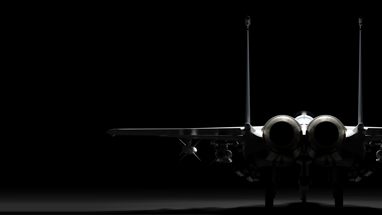 Rear view of the F-15 Eagle.