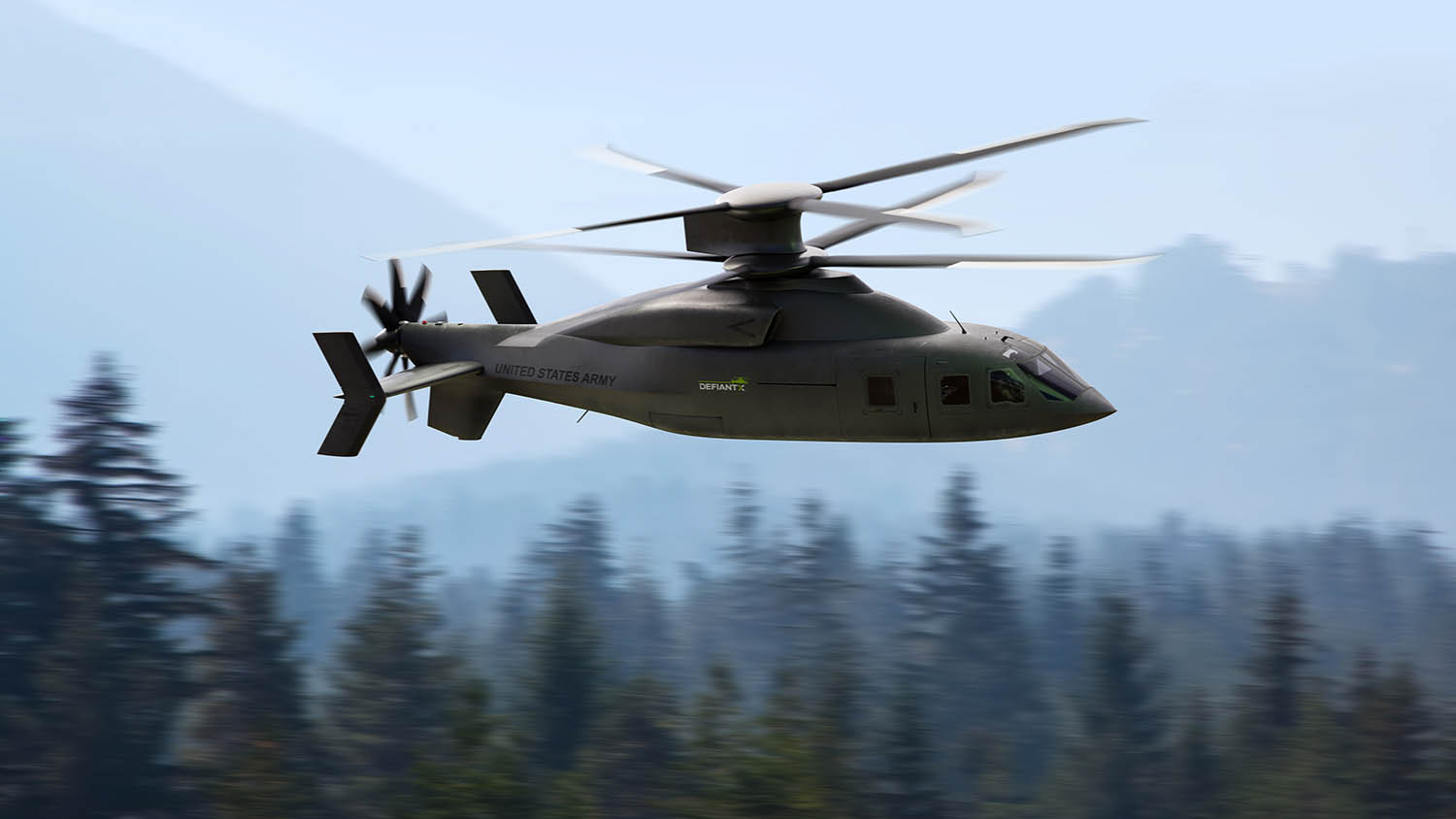 Defiant X in flight