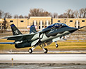 Picture of Boeing T-7A Red Hawk aircraft during take off.