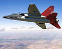 Picture of the T7A Red Hawk in flight.