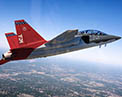 Picture of the T7A Red Hawk in flight.