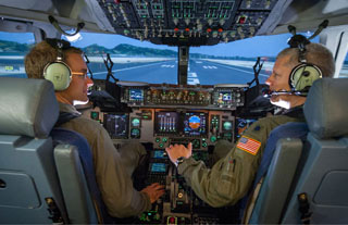 C-17 cockpit, pilots 