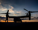 Picture of the V-22 Osprey at dusk.