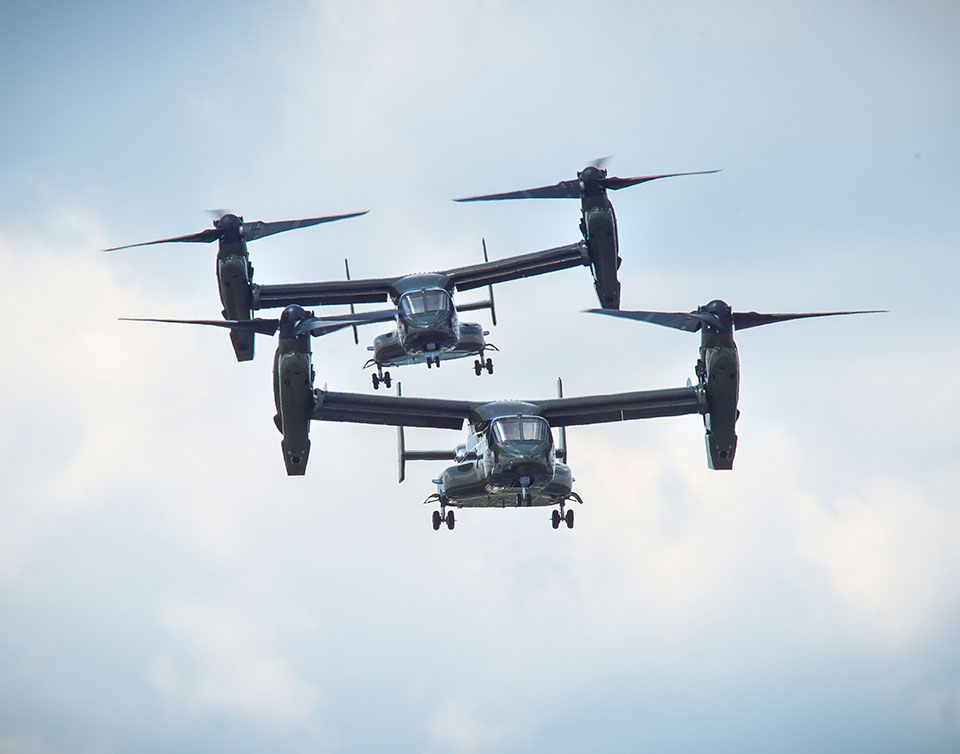 Picture of the V-22 Osprey in flight.