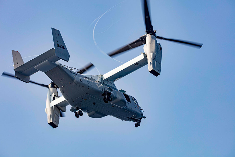 Picture of the V-22 Osprey in flight.