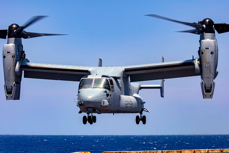 Picture of the V-22 Osprey in flight.