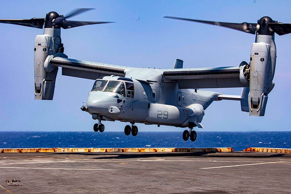 Picture of the V-22 Osprey in flight.