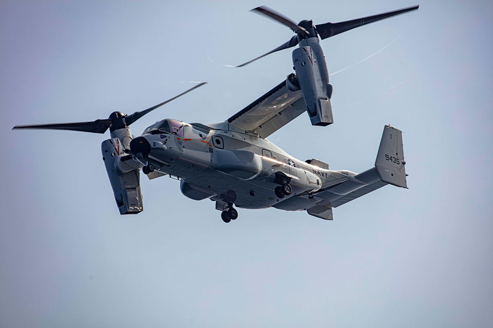 Picture of the V-22 Osprey in flight.