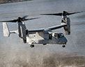 Picture of the V-22 Osprey at duck on flight deck.